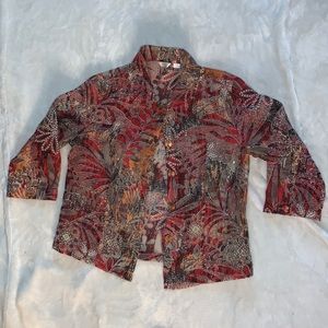 Half-sleeve transparent button-up size: S